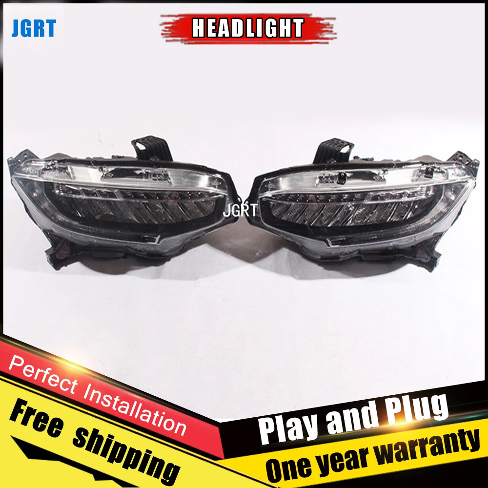 2PCS Car Style LED headlights for Honda Civic 2015 for Civic head lamp