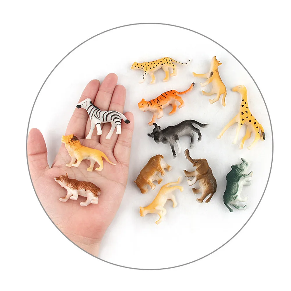 

New Cute 24pc Kids Childrens Assorted Plastic Toy Wild Animals Jungle Zoo Figure Drop Shipping