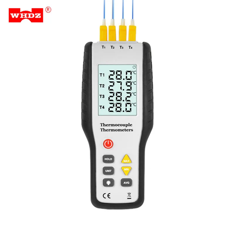

Digital K Type Thermocouple Thermometer 4 Channel Thermocouple Probe Sensor Industrial Temperature Test -200C~1372C termometro