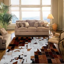 Модные художественный ковер натуральный натуральная ковер из яловой кожи переходные полоски