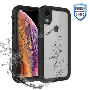 

Waterproof Case for iPhone XR X XS Max 6 6S 7 8 Plus 360 Full-Body Rugged Clear Back Case Cover with Screen Protector Film