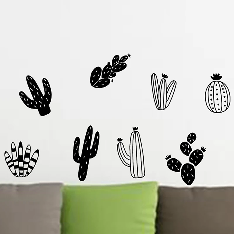 Cactus Wall Decals Woodland Tribal Cactus Wall Stickers Decor Art Succulent Cacti Wall Decal