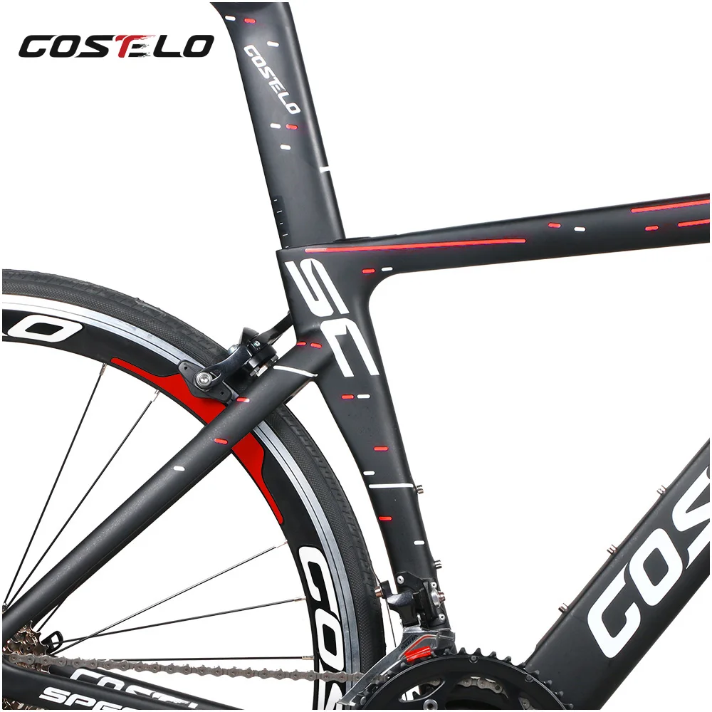 Costelo Speedcoupe карбоновая рама для шоссейного велосипеда, полный велосипед с 40 мм колесами, дешевый велосипед 9 цветов