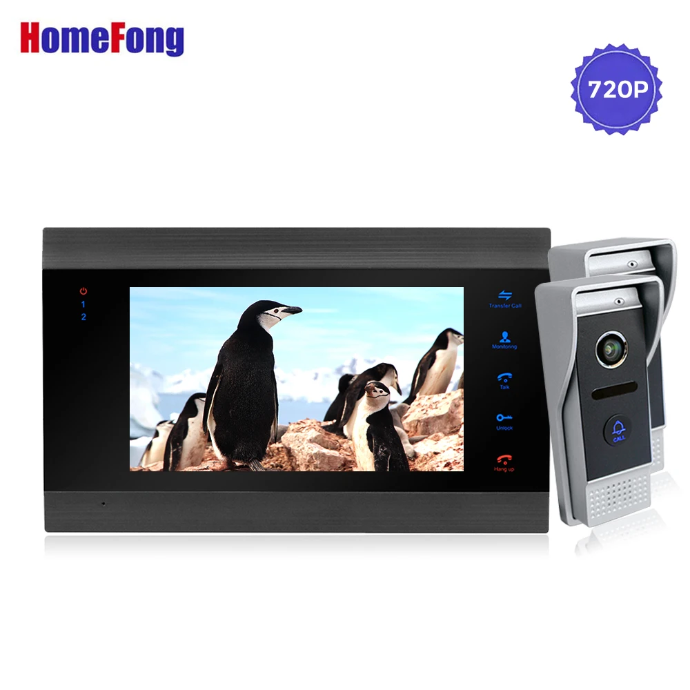 

Homefong 7 Inch AHD 720P Wide Angle Video Door Phone Video Intercom System for private House Motion Record Picture/Video IR
