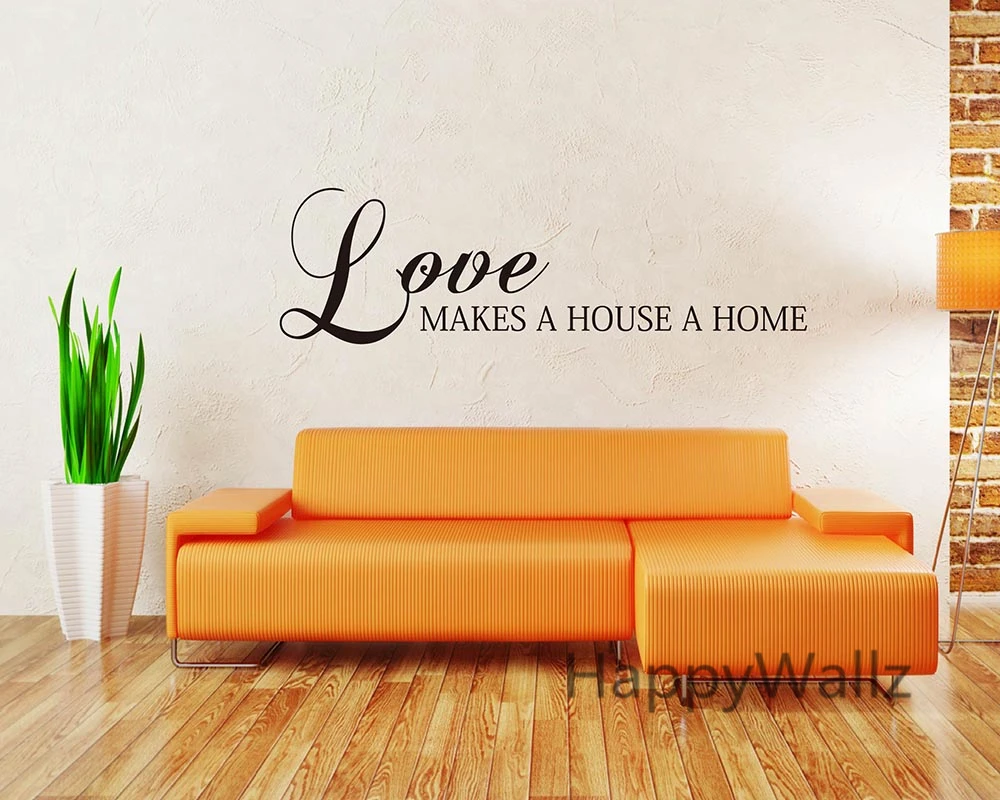 

Love Makes A House A Home Love Home Quotes Wall Sticker DIY Custom Colors Decorative Love Family Quotes Vinyl Wall Decals Q144