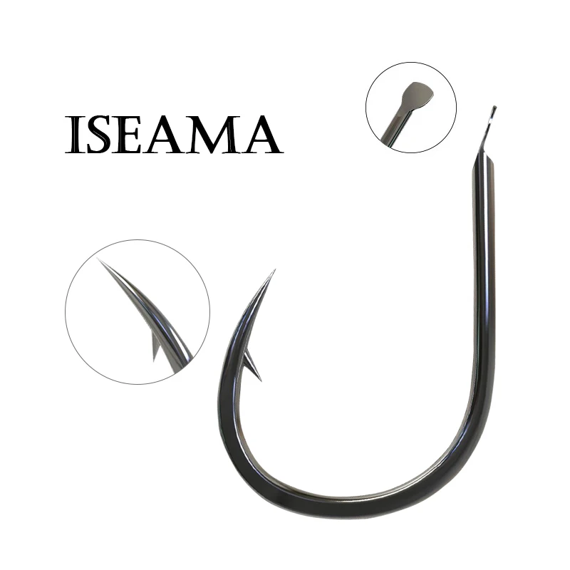 

100pcs/Lot Iseama Barbed Fishing Hooks Black Circle High Carbon Steel Sharpened Bait Tackle Strong Fishhook Carp Sizes 1 2 3 4