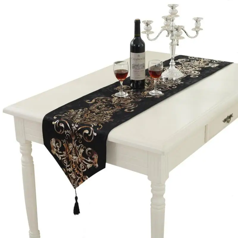 European Style Bronzing Table Runners Modern Cloth Wedding Due To Manual Measurements Please Allow 1 2 Cm Difference