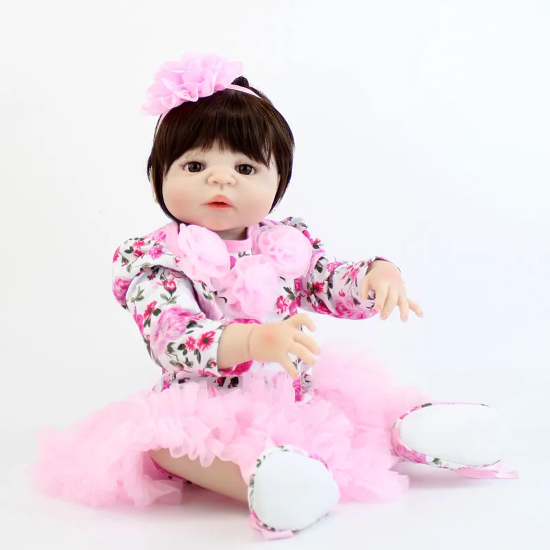 

NPKCOLLECTION 22" Full Silicone Newborn Baby Girl Lovely Princess Lifelike Newborn Dolls Alive Bebe Boneca Toy Waterproof Body