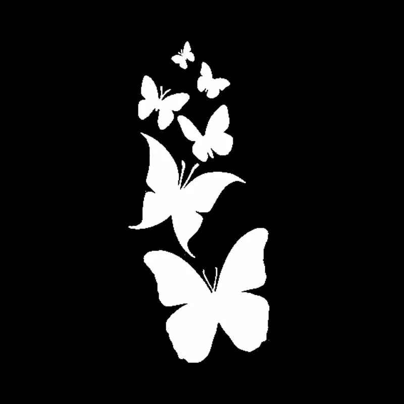 YJZT 6 см* 13,7 см наклейка виниловая бабочка Гибискус Цветок автомобиля наклейка черный/серебристый C24-0029