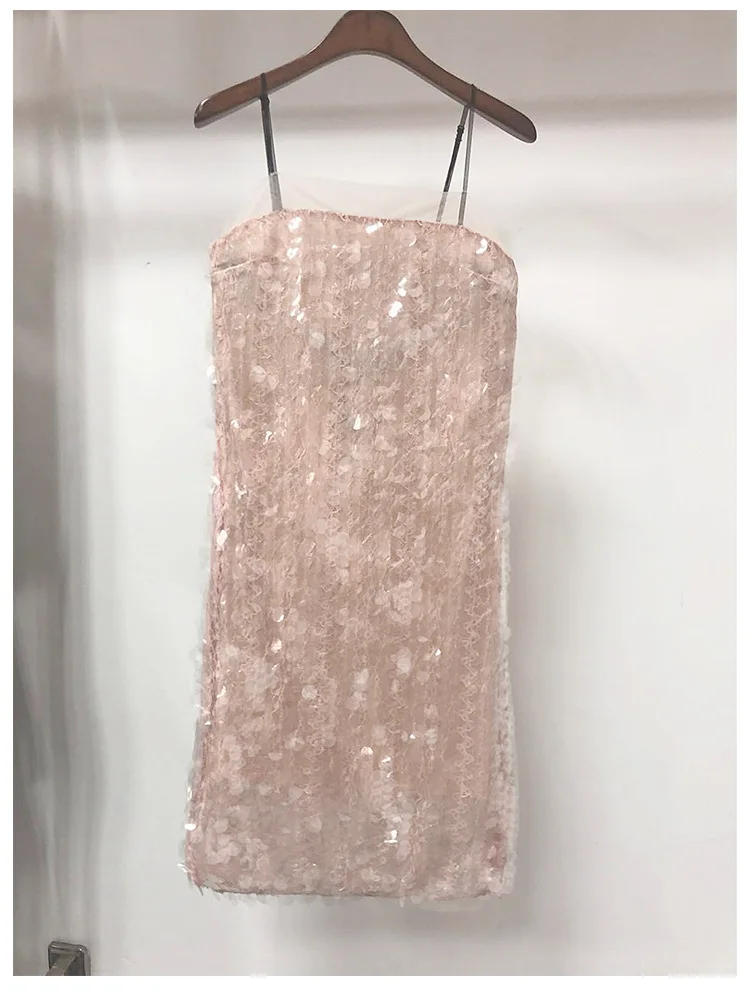 Cakucool новое платье с блестками абрикосовое платье-комбинация средней длины Vestido тонкое шикарное роскошное летнее платье для вечеринок