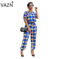 VAZN 2018 Новый стиль бренд Модные женские туфли Повседневное Дизайн 2 шт. комбинезоны комплект короткий рукав одежда длинные брюки элегантный