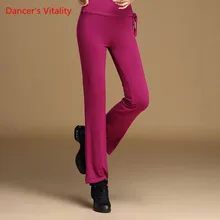 Модные свободные бальные костюмы платье для тренировок одежда для выступлений латинские леггинсы для танцев для женщин/женщин, взрослые тренировочные брюки M-4XL
