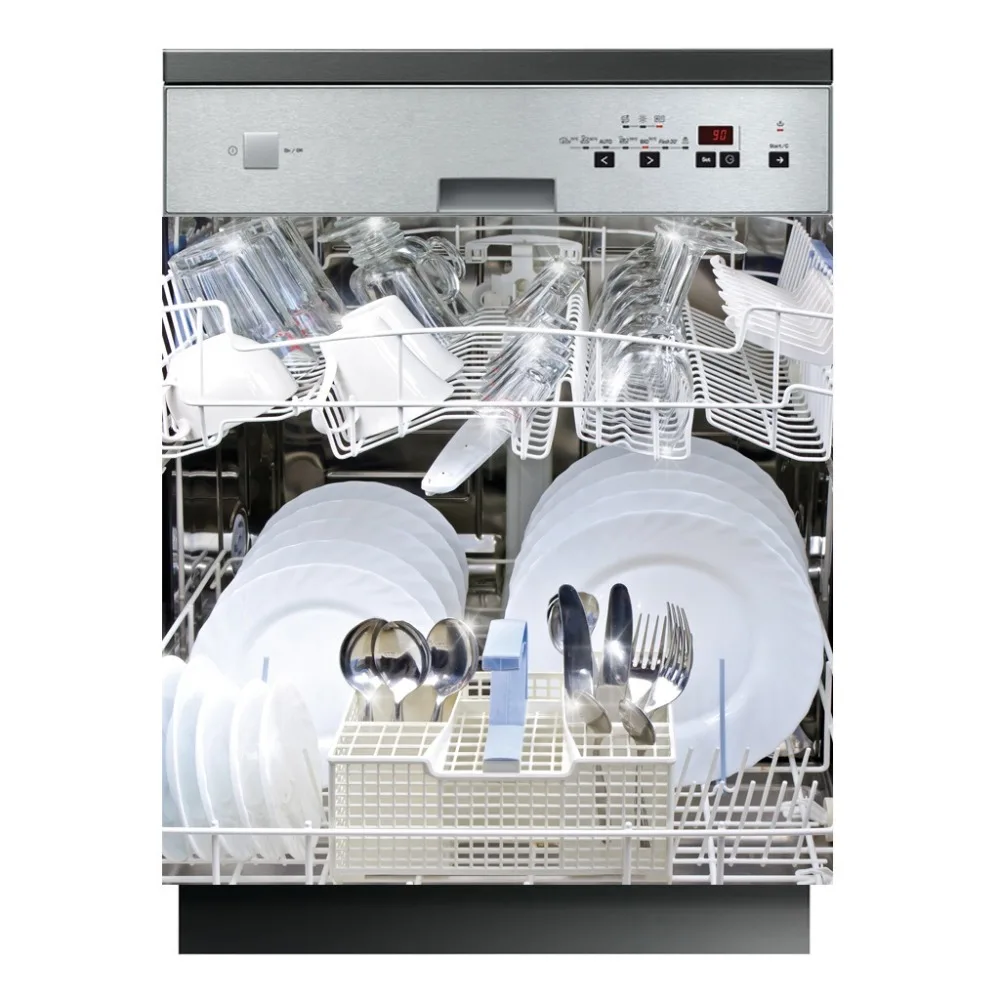 

Wholesale 3D SelfAdhesive Dishwasher Stickers Tableware In Cleaning Wall Sticker Kid's Art Fridge Door Cover Kitchen Decoration