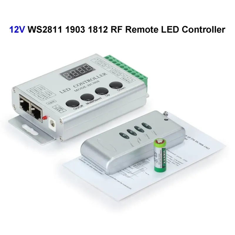 

15pcs 12V HC008 WS2811 1903 1812 IC RF Remote LED Controller For SMD 5050 Magic Dream Color RGB LED Strip Lighting