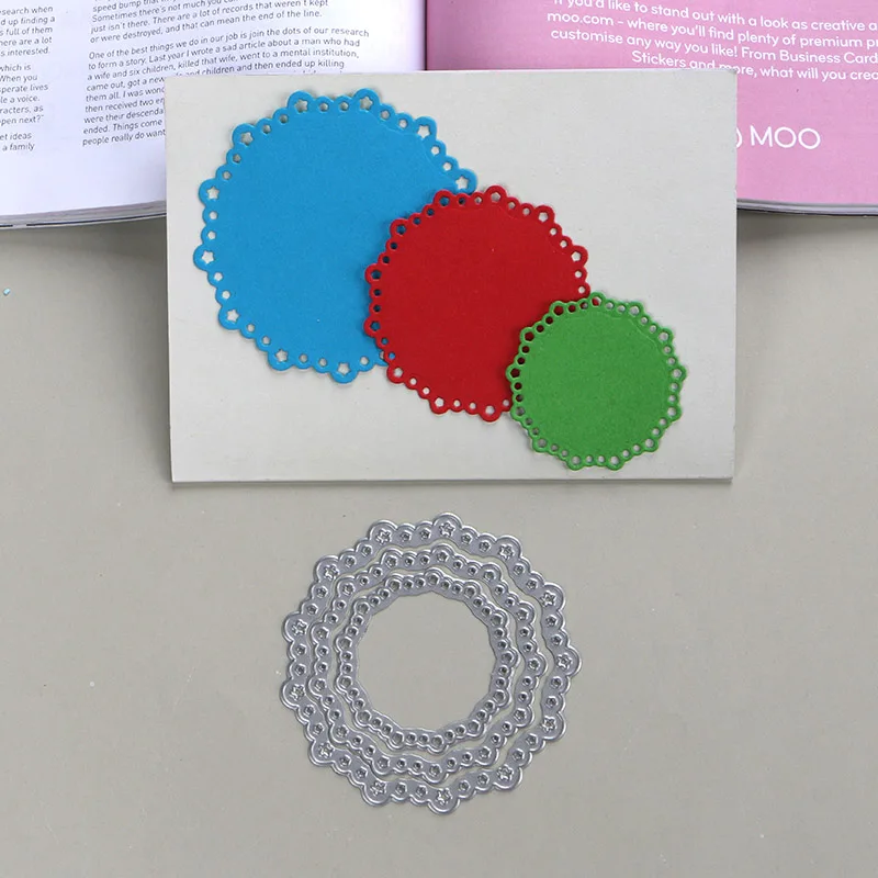 

DUOFEN METAL CUTTING DIES 3pcs set circle tag label for stencil DIY Scrapbook Paper Album 2019 new