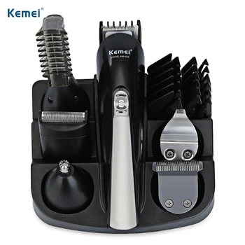 

KEMEI KM-600 6 in 1 Hair Clipper Waterproof Hair Trimmer Nose Beard Trimmer Electric Shaver for Men Razor Shaving Machine
