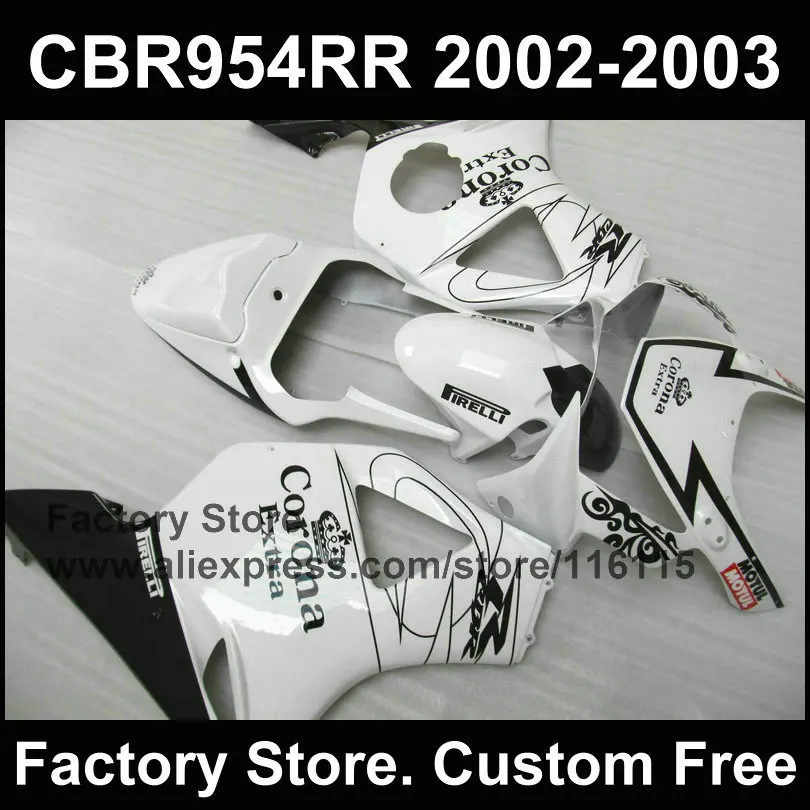 Новинка! Белый комплект обтекателей для HONDA CBR900RR 2002 2003 fireblade CBR 954 RR 02 03|fairing kit|fairing kit cbr 954fairing |