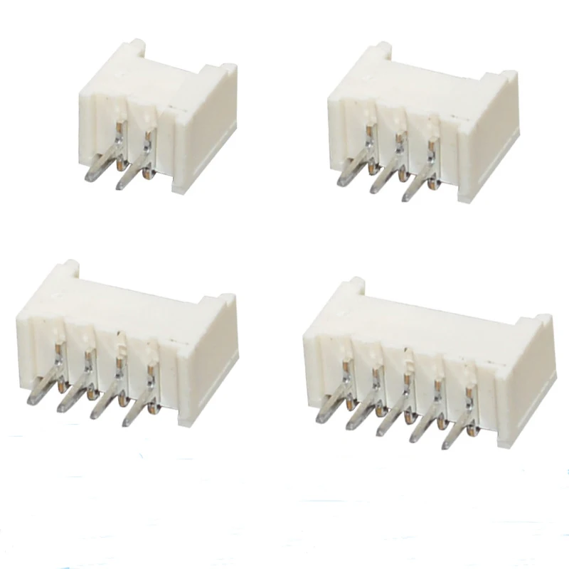

20Pcs Board To Cable Wire 1.25 mm Header Male Blade 2 3 4 5 6 7 8 9 10 Pin Through Hole 0.049" JST Connector
