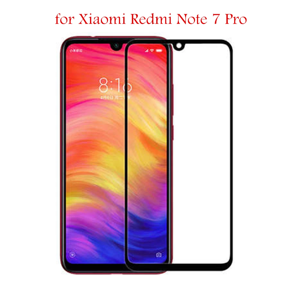 

for Xiaomi Redmi Note 7 Pro Tempered Glass Screen Protector Black Protective Film Anti-Scratch for Xiaomi Redmi Note7 Pro