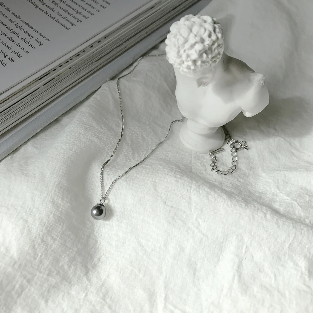 925 пробы Серебряный 6 мм Диаметр настоящий натуральный AAA черный Tahitian пресноводный жемчуг кулон подружки невесты ожерелье для женщин ювелирные изделия подарок