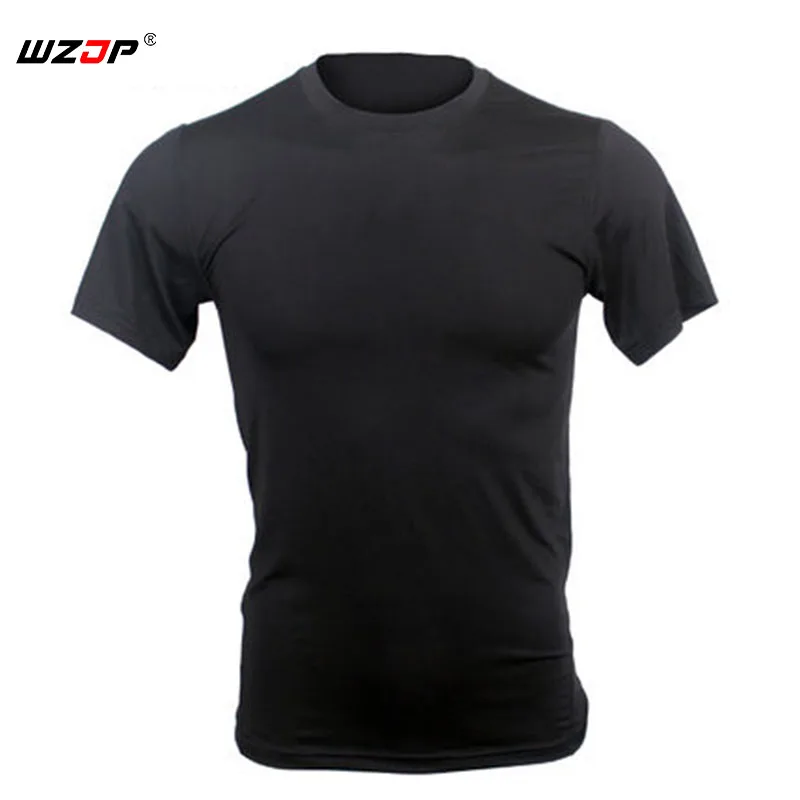 

WZJP Tactical Summer Mens Training Stretch T-shirt Military Tees Shirts Quick Drying Short Sleeves