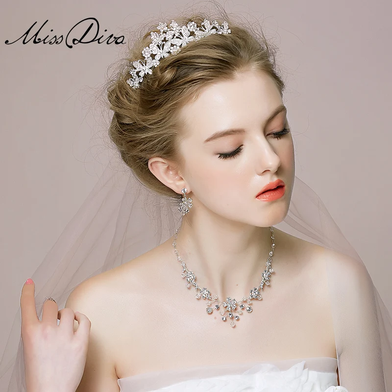 Free Shipping Earrings Bridal Headdress Necklace Three Piece Free Shipping Earrings Bridal Headdress Necklace Three Piece Wedding Dress Hair Accessories With Jewelry In Sets From