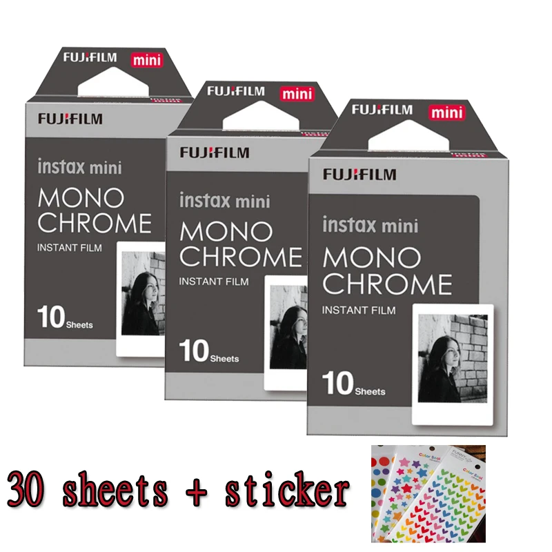 

3 packs Fuji Fujifilm Instax Mini Instant Film Monochrome Photo Paper For Mini 8 7s 7 50s 50i 90 25 dw Share SP-1 Cameras