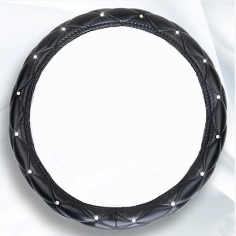Leather Steering Wheel Covers Crystal Studded Rhinestone Car Steering-Wheel Cover Cases Pink Car Interior Accessories For Girls Leather Steering Wheel Covers Crystal Studded Rhinestone Car Steering-Wheel Cover Cases Pink Car Interior Accessories For Girls