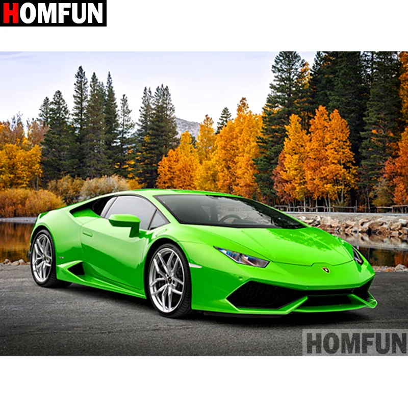 HOMFUN Full Square/Round Drill 5D DIY Diamond Painting &quotSports car scenery&quot Embroidery Cross Stitch 3D Home Decor Gift A11511 | Дом и