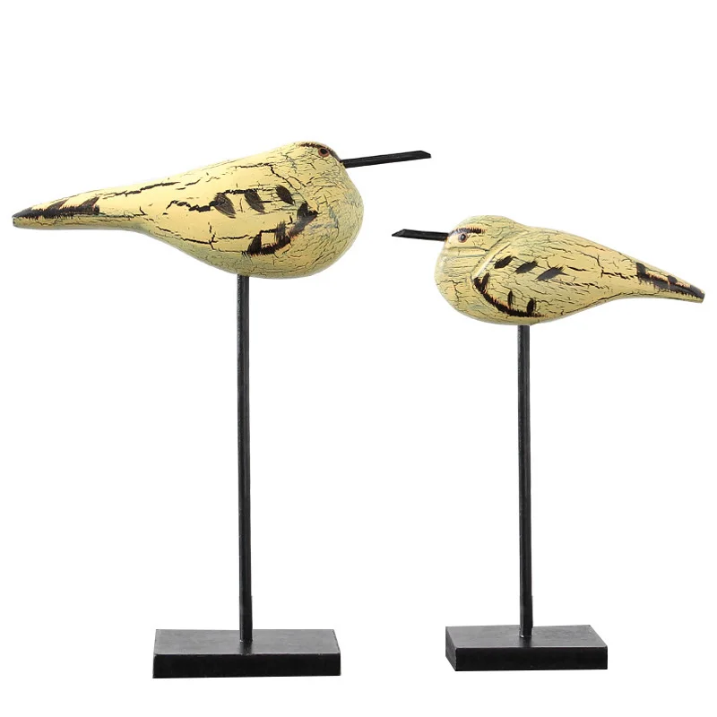 

2pcs/set Cute Wooden Seabird Figurines Wedding Decoration Gift Home Decoration Accessories Modern Nordic Decoration Gifts