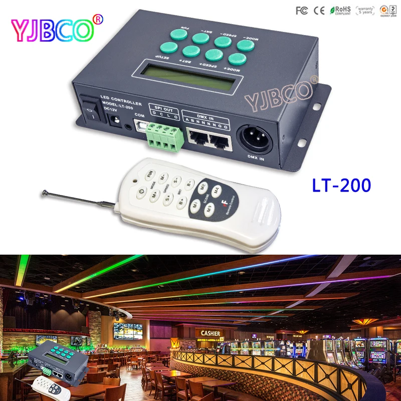 

LTECH LT-200 Digital led controller WS2811 WS2812B LPD6803 LPD8806 Pixel strip SPI(TTL) signal output;1024 pixels with Remote