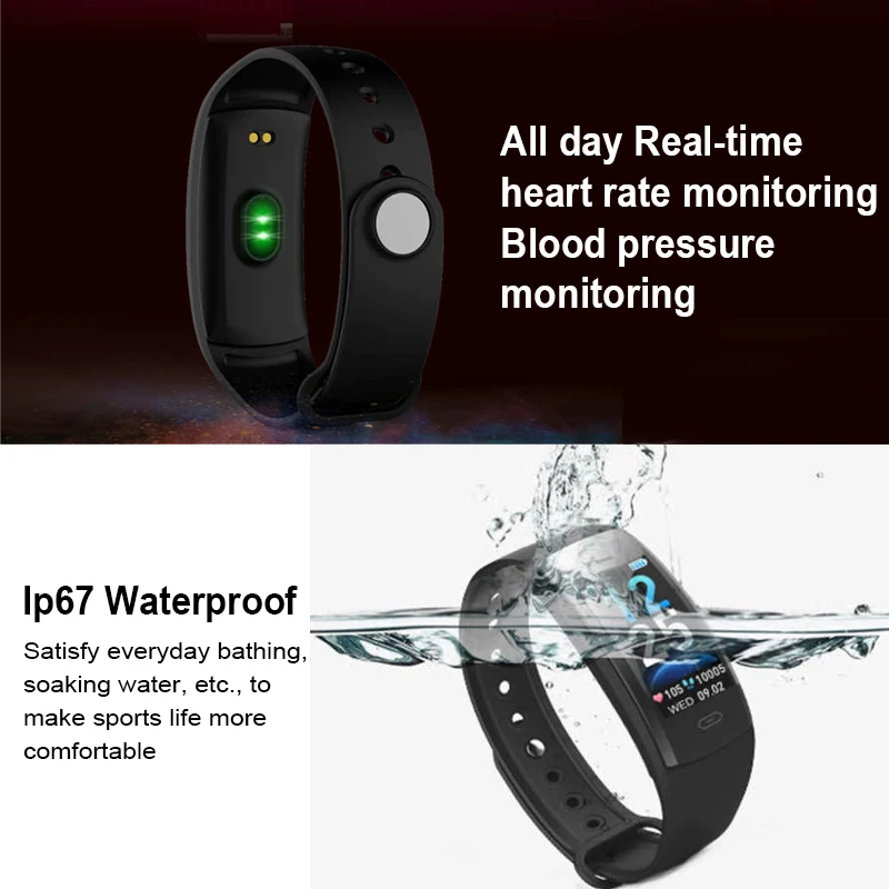 2019Diggro QS90 PLUS Blood Pressure Smart Bracelet Heart Rate Monitor Color Touch IP67 Fitness Tracker Smartband For Andriod IOS