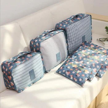 

6 PCS Travel Storage Bag Set For Clothes Tidy Organizer Wardrobe Suitcase Pouch Travel Organizer Bag Case Shoes Packing Cube