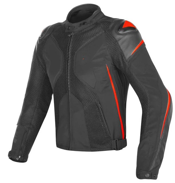 

2019 Super Speed Textile Cowhide And Cloth Mixed Waterproof Motorcycle Jacket Men's Summer Mesh Moto Gp Racing Jacket With Humpe
