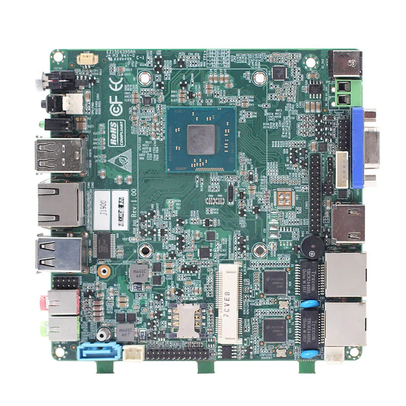 Встроенная мини материнская плата Nano 12*12 см E3845 2G/4G RAM 2 * Lan 1 RJ45 MINI PCIe 3 USB2.0/1 USB3.0