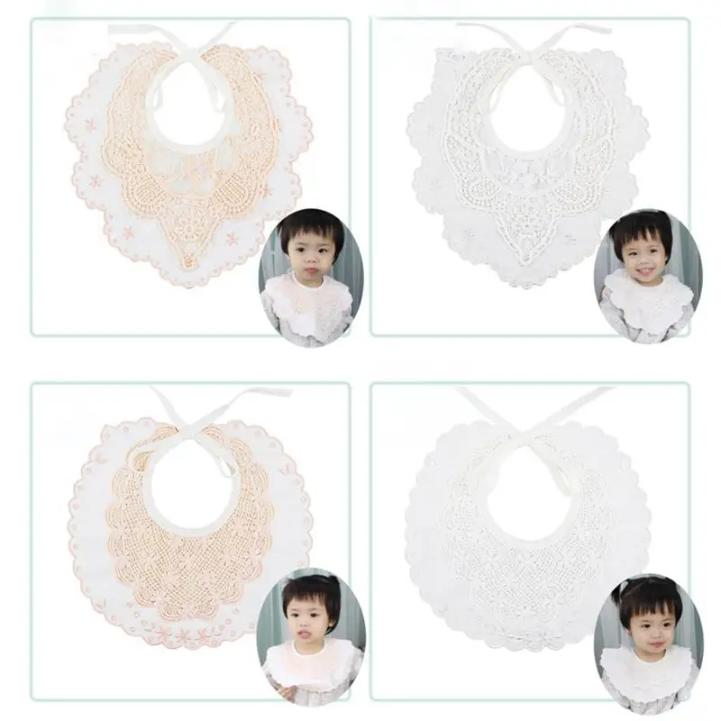 

Baby Bib Girls Cute Princess Lace Floral Bibs Bandana Saliva Towel Portable Outdoors Feeding Decoration Flower Scarf Newborn