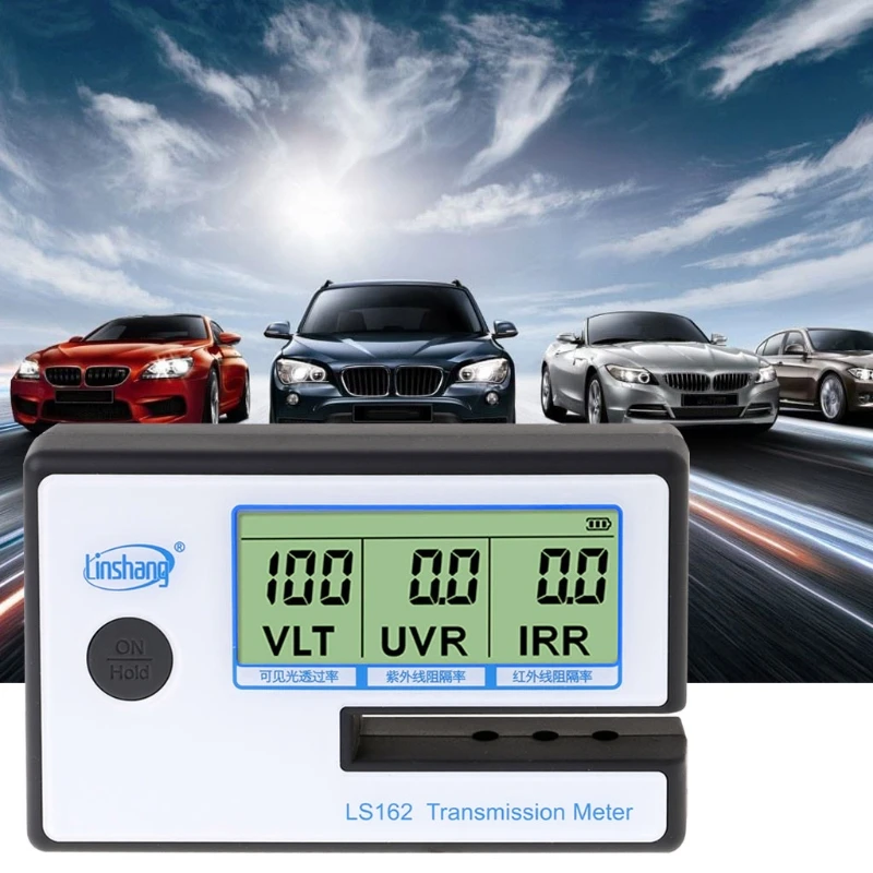 LS162 Window Tint Meter Solar Film Transmission Meter VLT UV IR Rejection Tester Tool