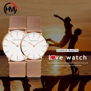 

Montre Pour Couple Watch Man and Women Luxury Brand Rose Gold Japan Movement Quartz Waterproof Wristwatches Unisex Reloj Pareja