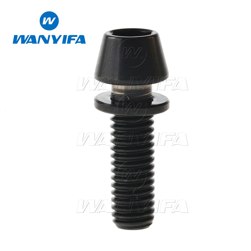 Wanyifa Titanium Bolt M5x16 M5x18 M5x20mm Conical Head Screws with Washer for Bicycle Stems|Дверные зажимы из нержавеющей