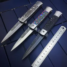 Padrinho Tactical Folding Lâmina de Faca Faca De Resgate Facas de Bolso Artesanal de Aço Inoxidável Agulha Ferramentas de Viagem Do Presente para Ele