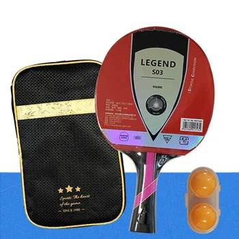 

Table Tennis Racket Double Side Rubber Wooden Bottom Ping-pong Bats Racquet Sports Training Accessories Balls Bag Competition