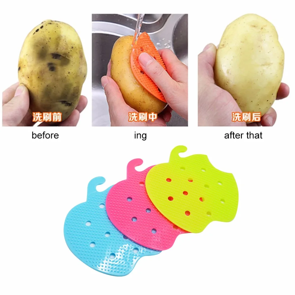 

Simple Design Multifunction Home Kitchen Accessory Fruit Vegetable Brush Portable Cleaning Brush For Fruit Vegetable