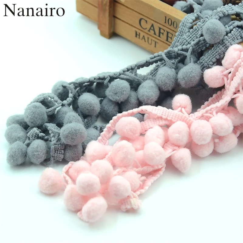 

10m/Lot Hot Sale 1.5MM Pom Pom Trim Ball Fringe Ribbon DIY Sewing Accessory Lace For Home Party Decoration Tape Supplies