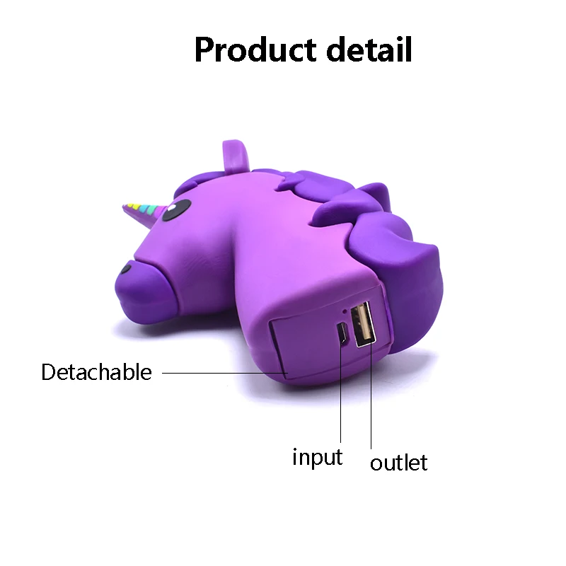 Ultrathin Portable Emoji Power Bank Battery Case 8800MAH Charger Unicorn Cartoon USB For iPhone X 8/8Plus/7/7Plus For Huawei P20