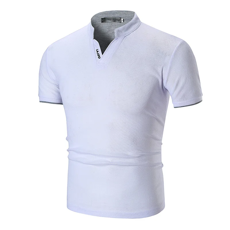 

Mens Slim Fit Short Sleeve V-Neck Casual Cotton T-Shirt Tops Muscle Tee Shirt Solid Pure Color