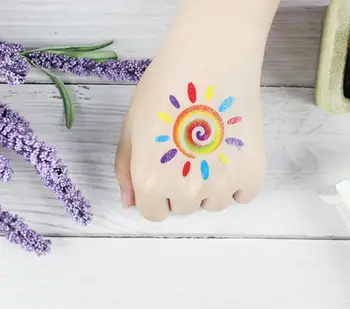

Temporary Tatoo Fake Tattoo Sticker Rainbow Sun Face Hand Tattoos Stickers Tatouage Waterproof Tatto For Kids Men Women Girl