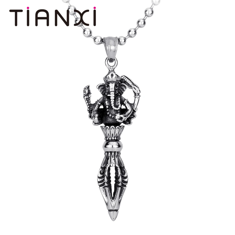 TIANXI Buddhist Ritual Jewelry Domineering Evil Vajra Titanium Pendant