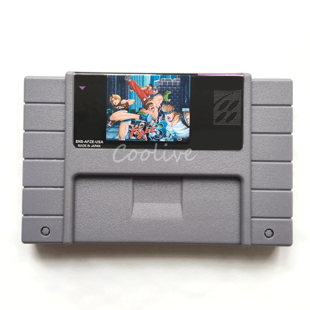 

Final Fight 3 Video Game Card for 16 Bit Super Console US NTSC Version 46 pin