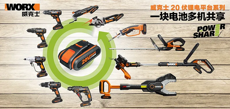 WORX 20 V циркулярная пила Настольный для домашнего пользования двойного назначения дерево/металл/ПВХ/кирпич ручные пилы с 1 батареей