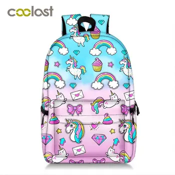 

Newly Unicorn Backpack School Bags for Teenager Girls Boys Hot Schoolbag Colorful Leptop mochila feminina College Travel Bags